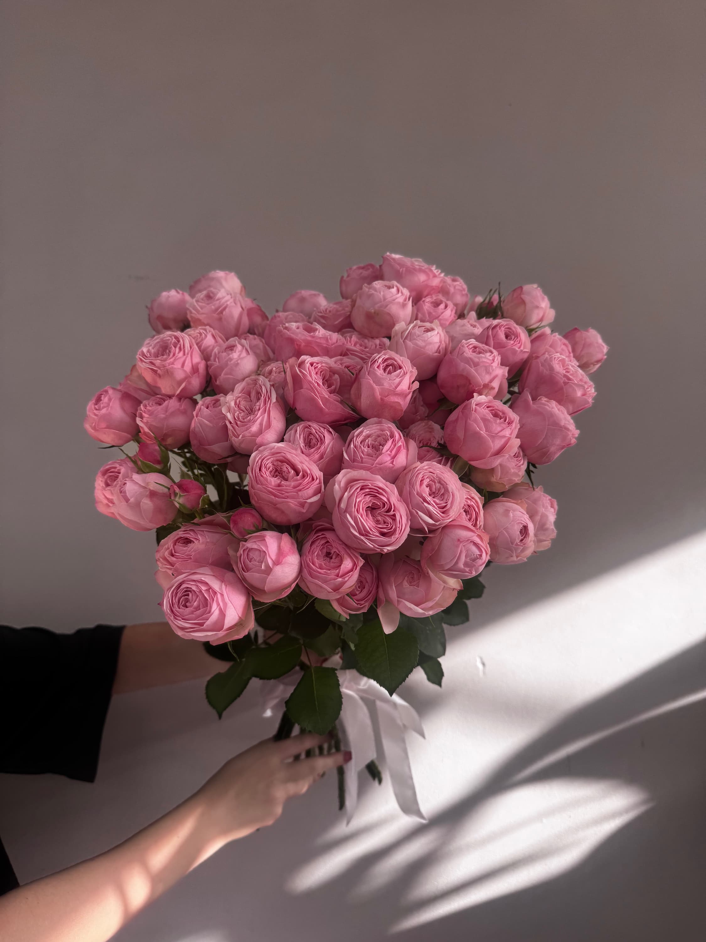 Spray rose Mansfield Park Pink, pale pink — monobuket