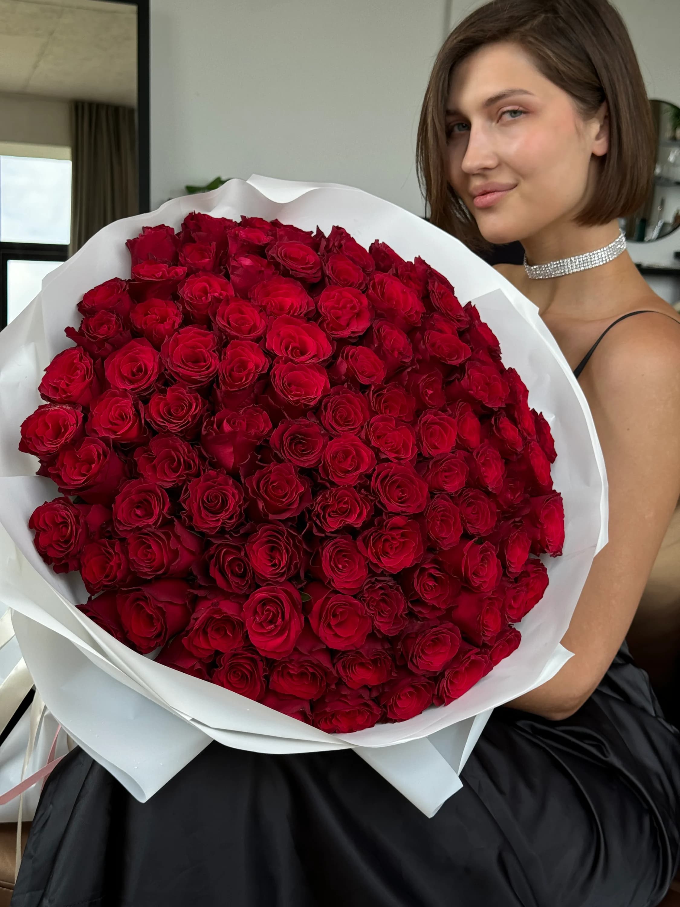 Rose Rhodos, red — monobuket
